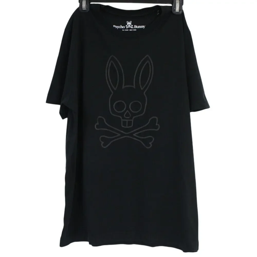 Psycho Bunny Tonal Logo T Shirt Men’s M Size 5 Black Pima Cotton